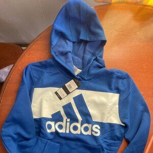 NEW with Tags, Blue Adidas Hoodie, Size M (10/12)